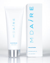 Cloud Polish exfoliating scrub tube and box with silver cap shown in gallery position 1 on white background